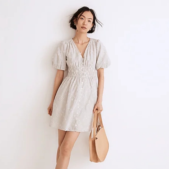 NWOT Madewell Sophia mini dress in eyelet stripe - Picture 3 of 4